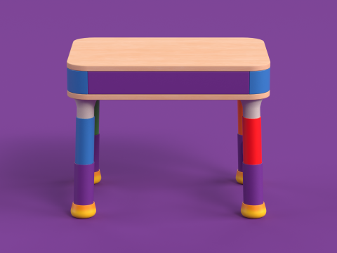 Table 15 Study Table for Kids with Storage 3D Модель