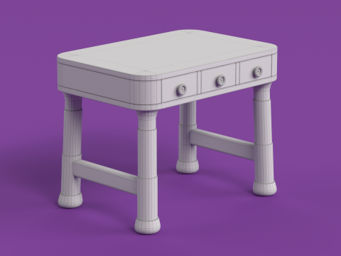 Table 15 Study Table for Kids with Storage 3D Модель