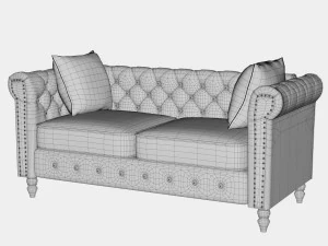 L-Shaped Convertible Couch Modern sofa 1 3D Model