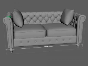L-Shaped Convertible Couch Modern sofa 1 3D Model