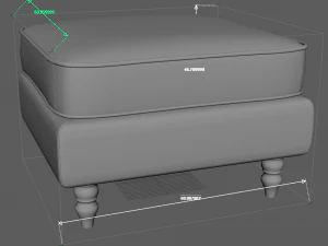 L-Shaped Convertible Couch Modern sofa 1 3D Model