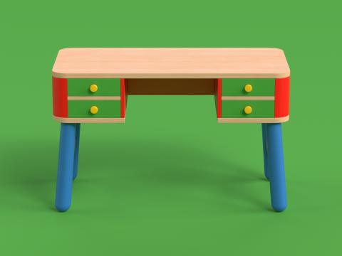 Table 16 Study Table for Kids with Storage 3D 模型