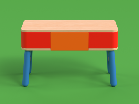 Table 16 Study Table for Kids with Storage 3D 模型