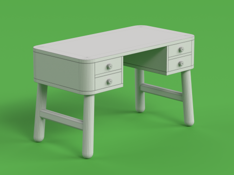 Table 16 Study Table for Kids with Storage 3D 模型