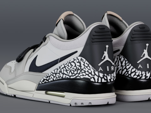 Air Legacy 312 Low Lands in Tech Grey Modello 3D