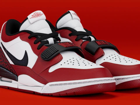 Air Legacy 312 Baixo Chicago Vermelho Modelo 3D