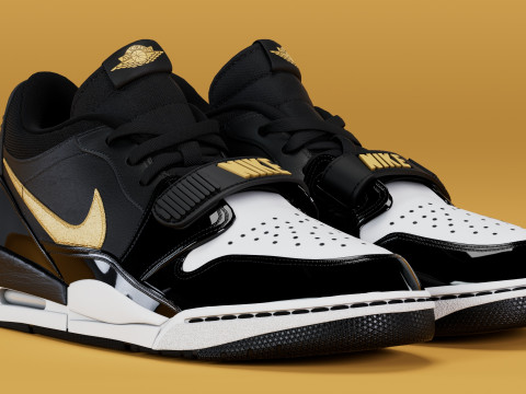 Air Legacy 312 Low GS Black Metallic Gold 3Dモデル