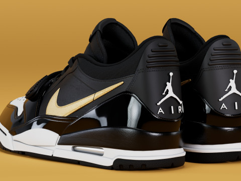 Air Legacy 312 Low GS Black Metallic Gold Modelo 3D