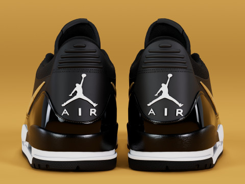 Air Legacy 312 Low GS Black Metallic Gold Modelo 3D