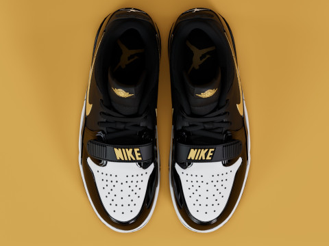 Air Legacy 312 Low GS Black Metallic Gold Modelo 3D