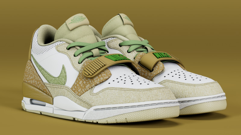 Air Legacy 312 Low Golden Moss Alligator Modelo 3D .c4d .max .obj .3ds .fbx .stl .blend 