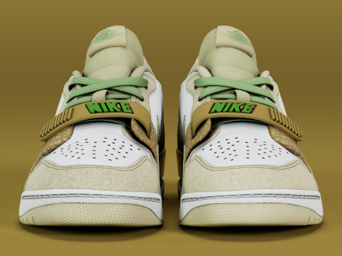 Air Legacy 312 Low Golden Moss Alligator Modelo 3D
