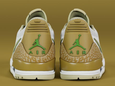 Air Legacy 312 Low Golden Moss Alligator Modelo 3D