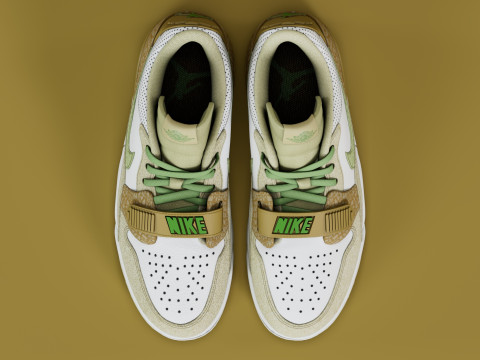 Air Legacy 312 Low Golden Moss Alligator Modelo 3D