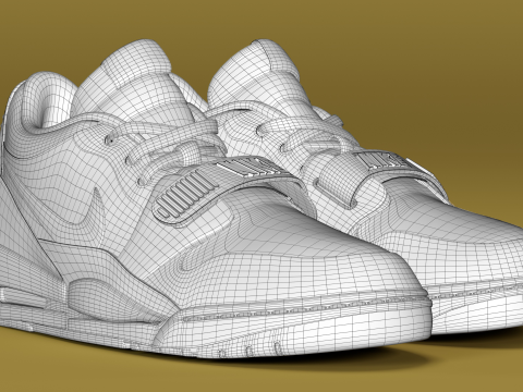 Air Legacy 312 Low Golden Moss Alligator Modelo 3D
