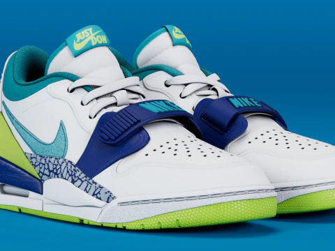 Air Legacy 312 Low Ultramarine Neon Amarelo Aquamarine Modelo 3D