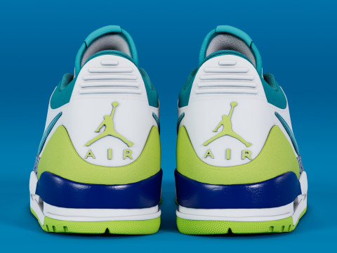 Air Legacy 312 Low Ultramarine Neon Yellow Aquamarine Modelo 3D