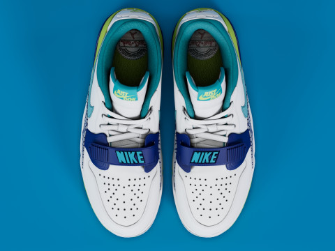 Air Legacy 312 Low Ultramarine Neon Yellow Aquamarine Modelo 3D