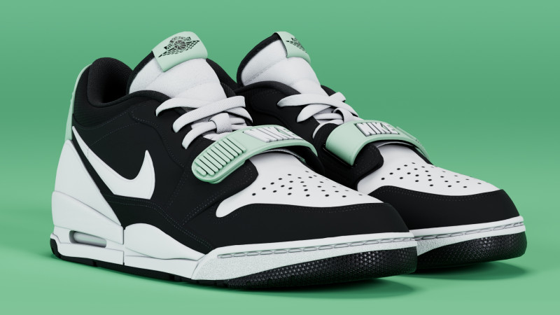 Air Legacy 312 Low Black White Teal Tint 3D Model .c4d .max .obj .3ds .fbx .stl .blend 
