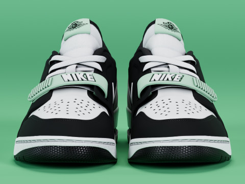 Air Legacy 312 Low Black White Teal Tint 3D Model