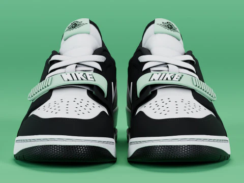 Air Legacy 312 Low Black White Teal Tint 3D Model