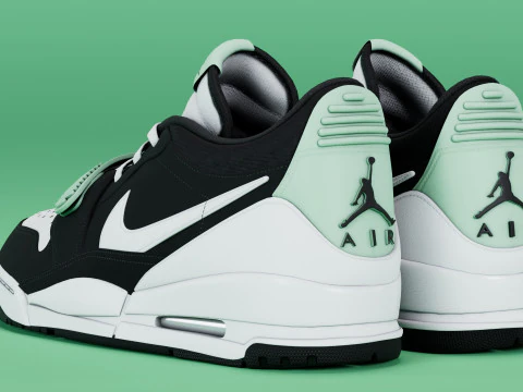 Air Legacy 312 Low Black White Teal Tint 3D Model