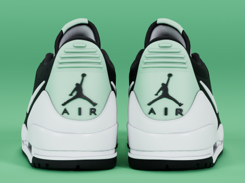 Air Legacy 312 Low Black White Teal Tint 3D Model