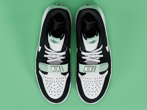 Air Legacy 312 Low Black White Teal Tint 3D Model