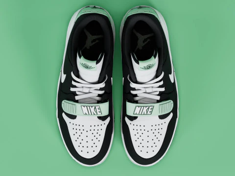 Air Legacy 312 Low Black White Teal Tint 3D Model
