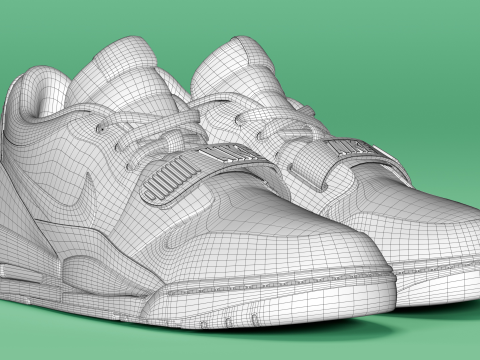 Air Legacy 312 Low Black White Teal Tint 3D Model