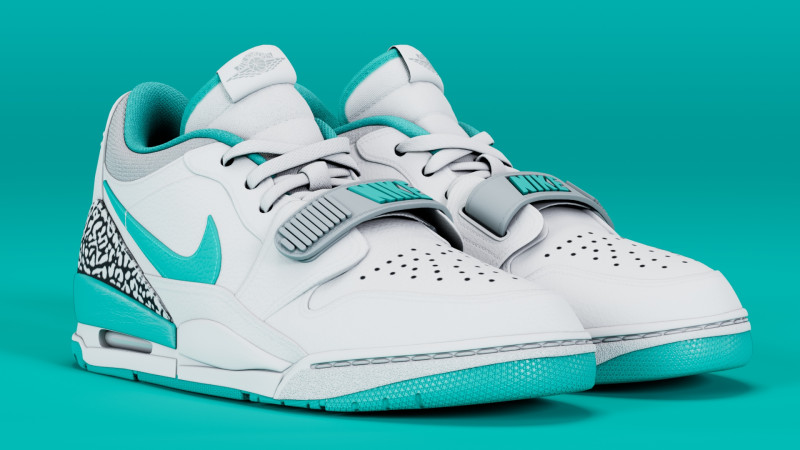 Air Legacy 312 Low White Turquoise 3D 모델 .c4d .max .obj .3ds .fbx .stl .blend 