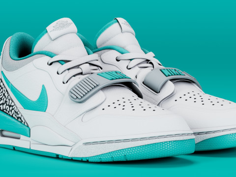 Air Legacy 312 Low White Turquoise Model 3D