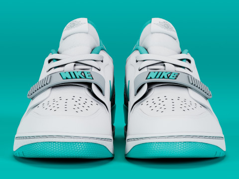 Air Legacy 312 Low White Turquoise 3D 모델