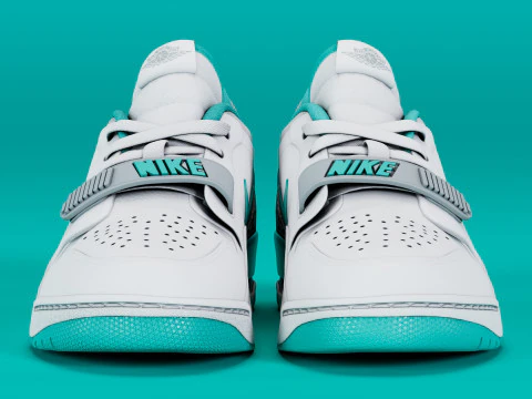 Air Legacy 312 Low White Turquoise 3D Model