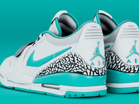 Air Legacy 312 Low White Turquoise 3D 모델