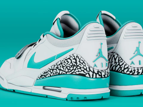 Air Legacy 312 Low White Turquoise 3D Model