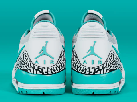 Air Legacy 312 Low White Turquoise 3D Model