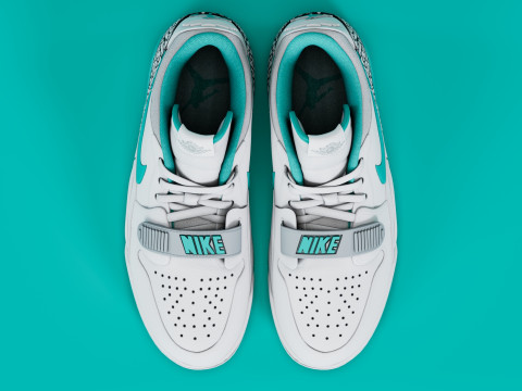 Air Legacy 312 Low White Turquoise 3D 모델
