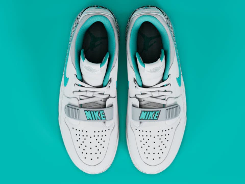 Air Legacy 312 Low White Turquoise 3D Model