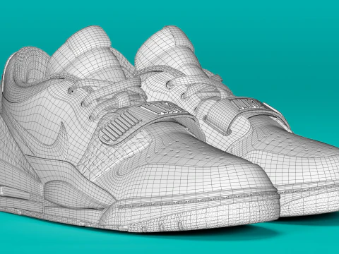 Air Legacy 312 Low White Turquoise 3D Model