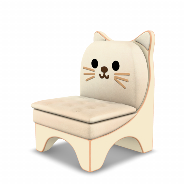 Kids Chair With Cat Face Modèle 3D .c4d .max .obj .3ds .fbx .stl .blend 