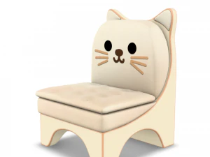 Kids Chair With Cat Face 3D Model