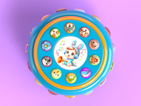 Toy 2 Drum Music Toy for kids 3D Модель