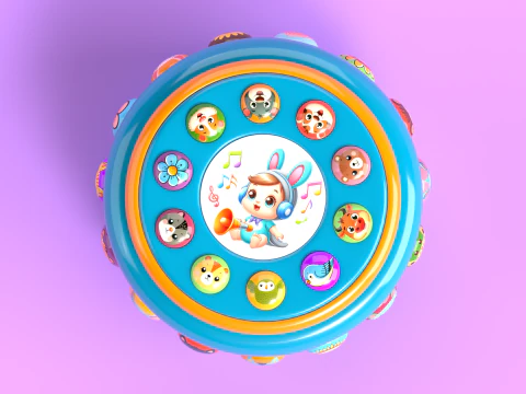 Toy 2 Drum Music Toy for kids 3D Model