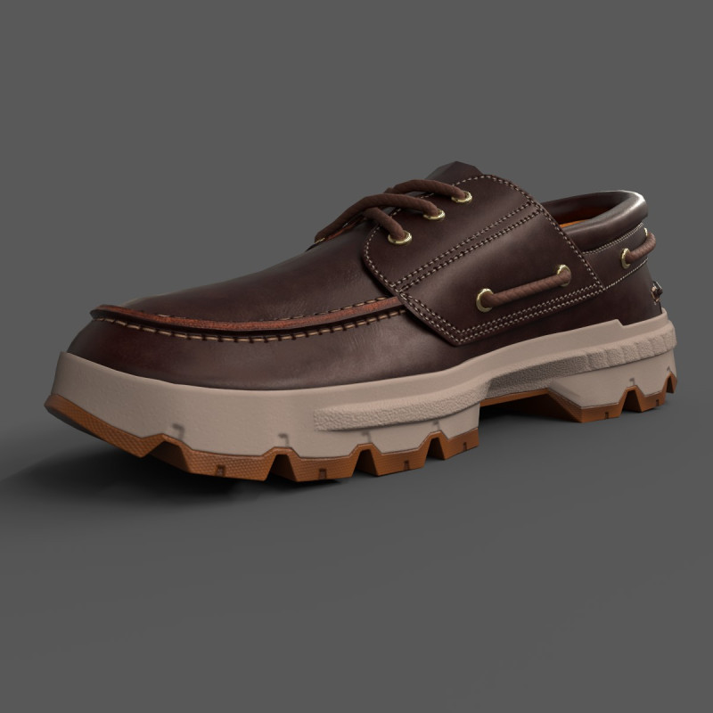 France Ultra Moc Toe Boat Shoe Modello 3D .c4d .max .obj .3ds .fbx .stl .blend 