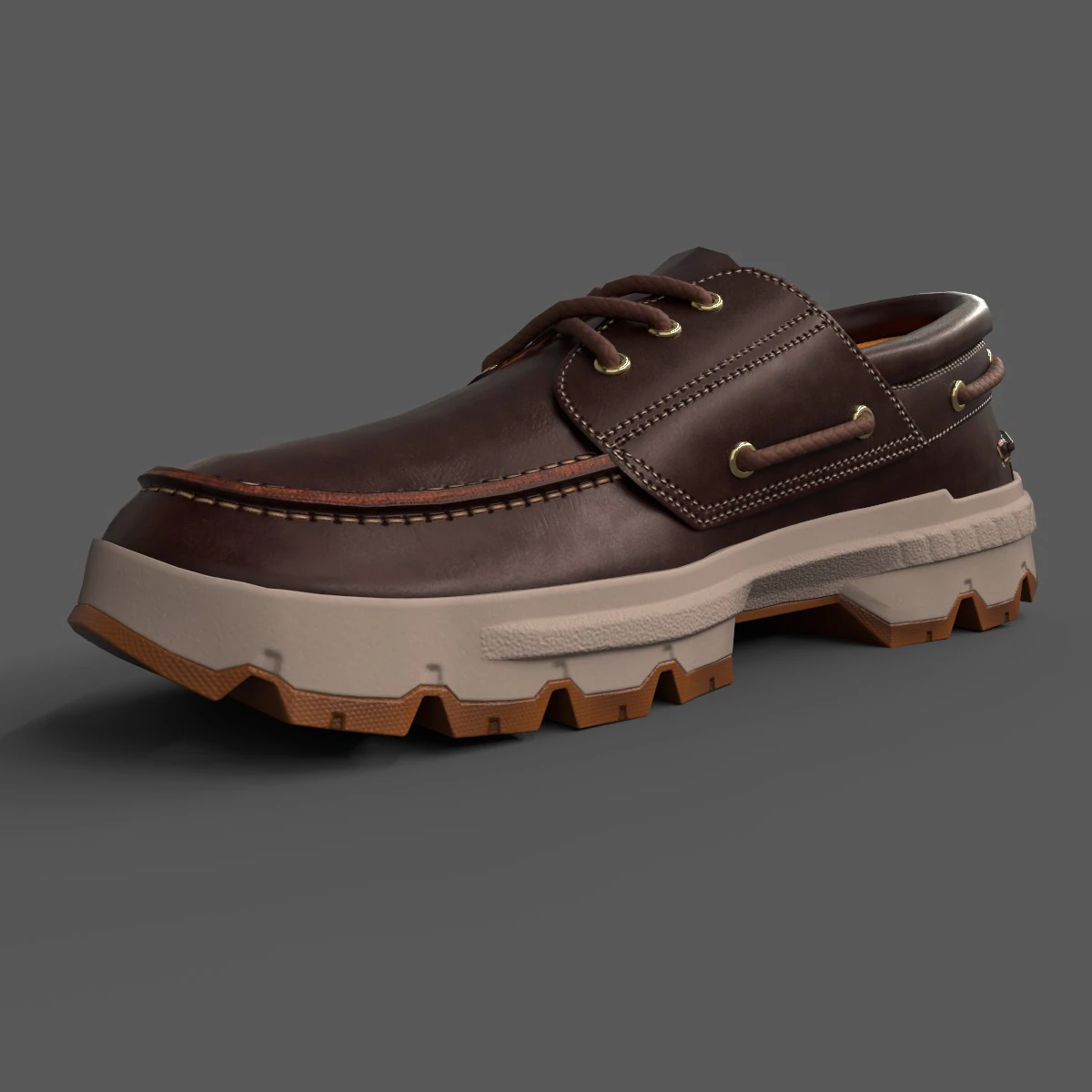France Ultra Moc Toe Boat Shoe 3D Model .c4d .max .obj .3ds .fbx .stl .blend 