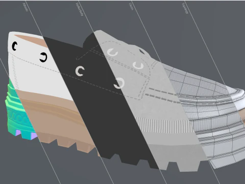 Sapatos de barco Ray City EK branco Modelo 3D