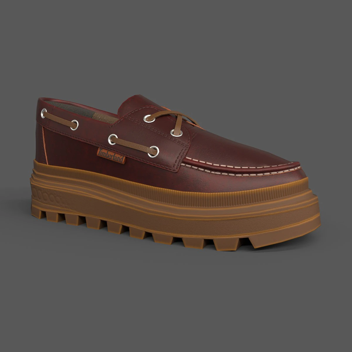 Ray City EK Boat Shoes Brown 3D Model .c4d .max .obj .3ds .fbx .stl .blend 