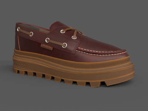 Ray City EK Boat Shoes Brown 3D Model