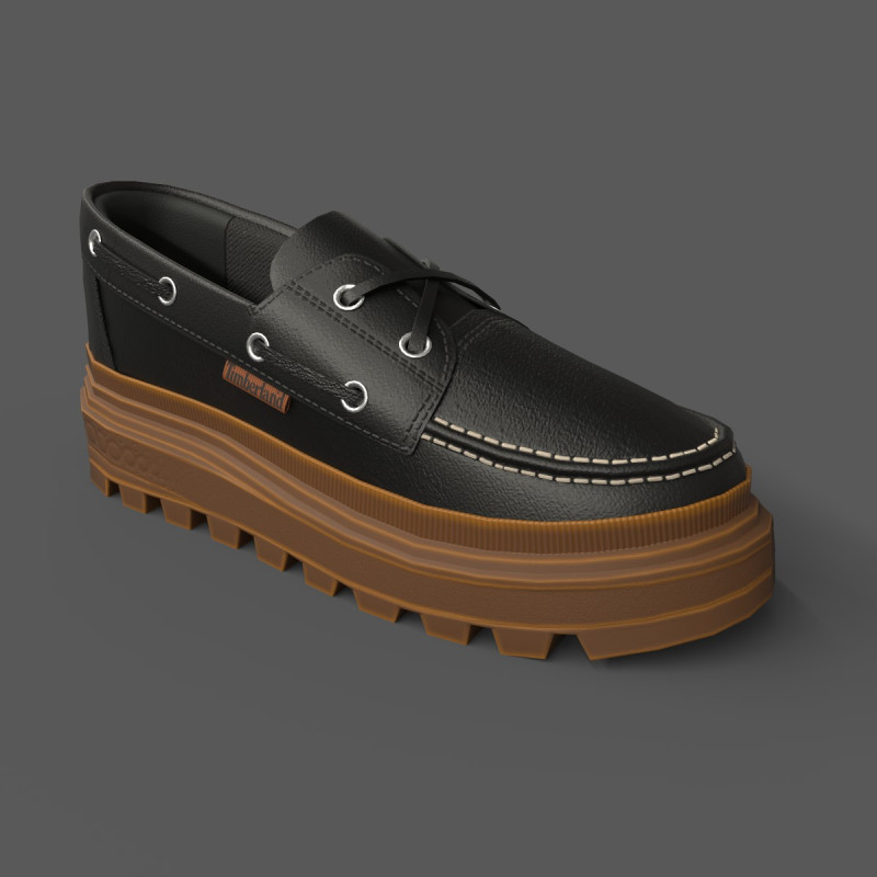 Ray City EK Boat Shoes Black 3D मॉडल .c4d .max .obj .3ds .fbx .stl .blend 
